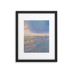 MAGIC OCEAN - glitter artwork by Yana Potter artist. Sparkling waves, pastel blue, beautiful nature. Framed Art Print Gallery Image 5