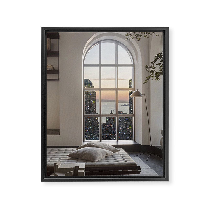 NEW YORK VIEW | city | window | view | building | aesthetic | bling | sparkle | shine | glitter  Framed Canvas Print Gallery Image 6