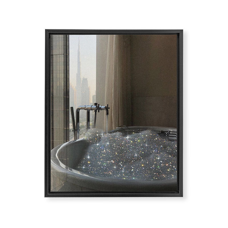 PERFECT MORNING | digital art collage by Yana Potter | bathroom aesthetic | chill and relax vibes  Framed Canvas Print Gallery Image 6