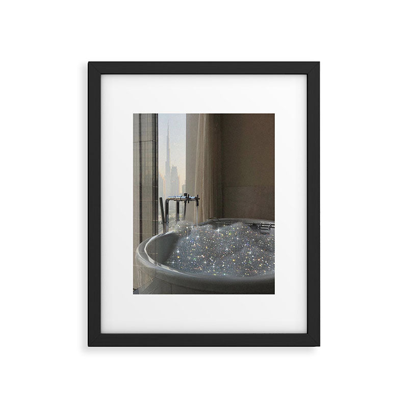 PERFECT MORNING | digital art collage by Yana Potter | bathroom aesthetic | chill and relax vibes  Framed Art Print Gallery Image 5