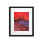 PINK BEACH IN THE FUTURE | waves | ocean | sea | collage | city | vibe | summer | inspiration star Framed Art Print Gallery Image 5