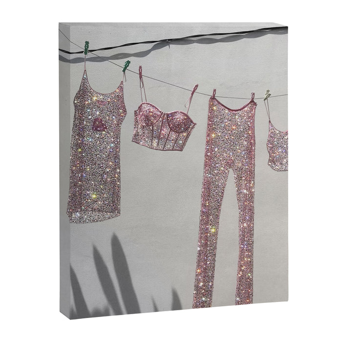 SATURDAY MORNING - collage art, glitter  artwork by Yana Potter, bling and shiny, summer mood, sunny Canvas Print Gallery Image 1