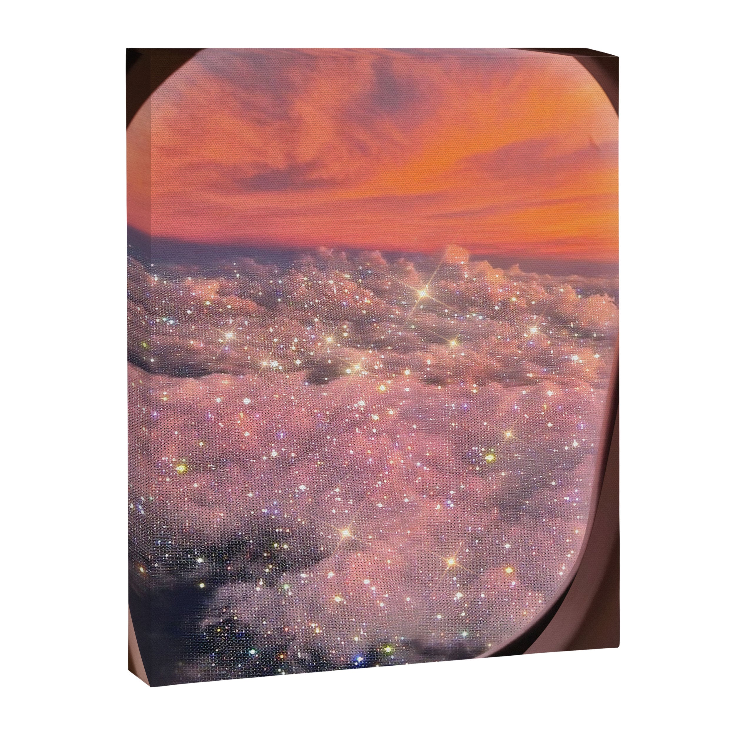 SHINING SKY | plane | illuminator | fly | freedom | travel | clouds | pink | cute | glitter | bling Canvas Print Gallery Image 6