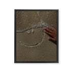 Smile To The Summer | glitter art | collage | hot | beach | diamonds | positive | smiling | vacation | sand | ocean | waves | hand | touching   Framed Canvas Print Gallery Image 6
