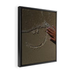 Smile To The Summer | glitter art | collage | hot | beach | diamonds | positive | smiling | vacation | sand | ocean | waves | hand | touching   Framed Canvas Print Gallery Image 2