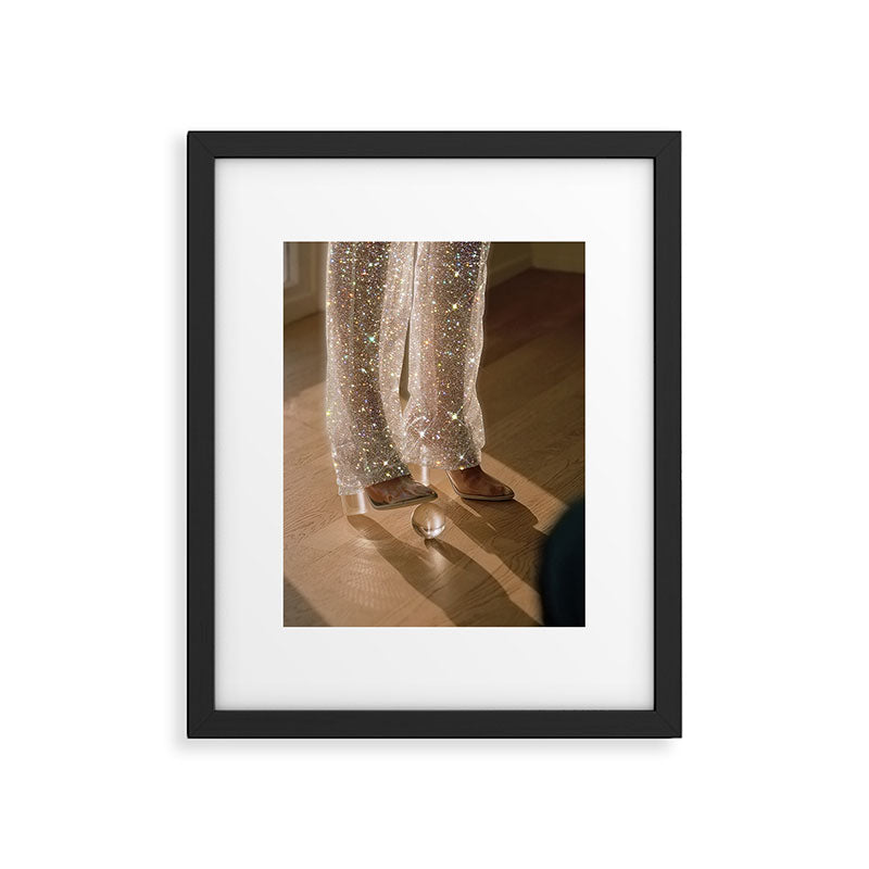 THE GAME - digital artwork by Yana Potter, 70s and 60s aesthetic , vintage feeling , disco vibes Framed Art Print Gallery Image 5