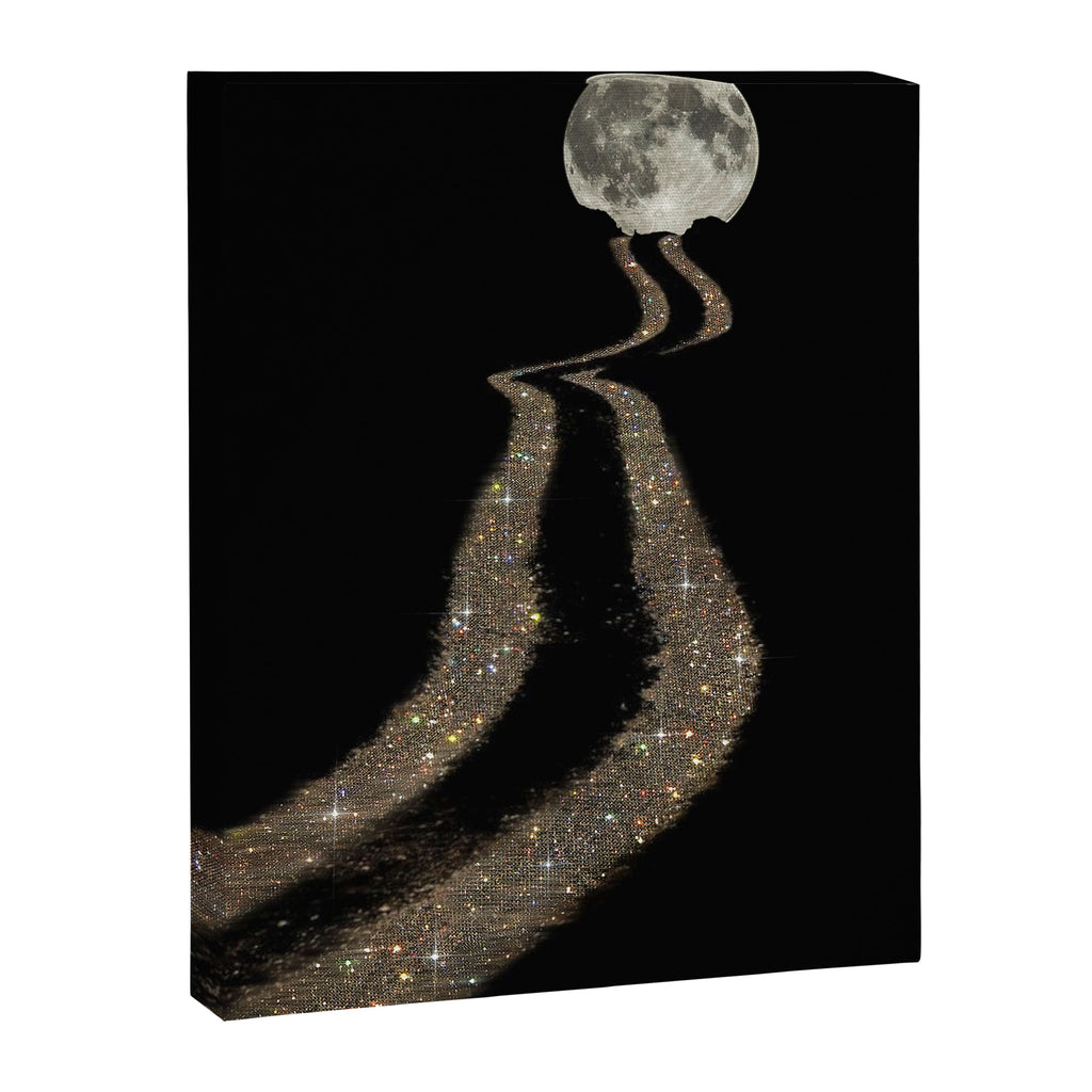 THE MOON | glitter | gold | path | full | planet | star | sky | night | glitter  Canvas Print Gallery Image 6