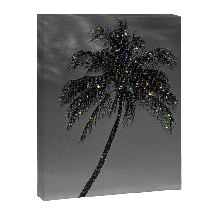 THE PALM | collage | glitter | shiny | summer | beach | black and white | diamonds | creative | hot Canvas Print Gallery Image 1