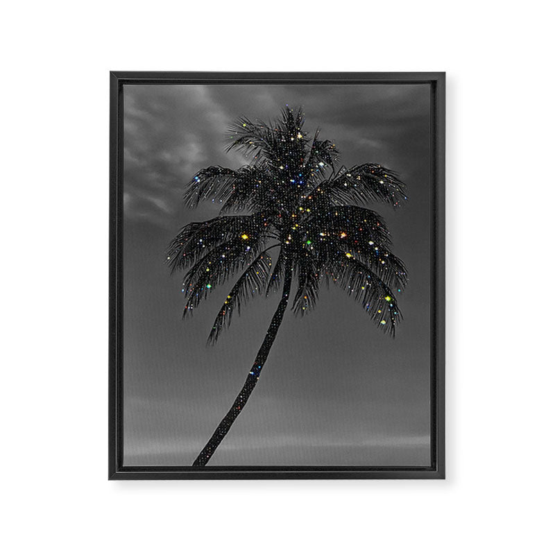 THE PALM | collage | glitter | shiny | summer | beach | black and white | diamonds | creative | hot Framed Canvas Print Gallery Image 6