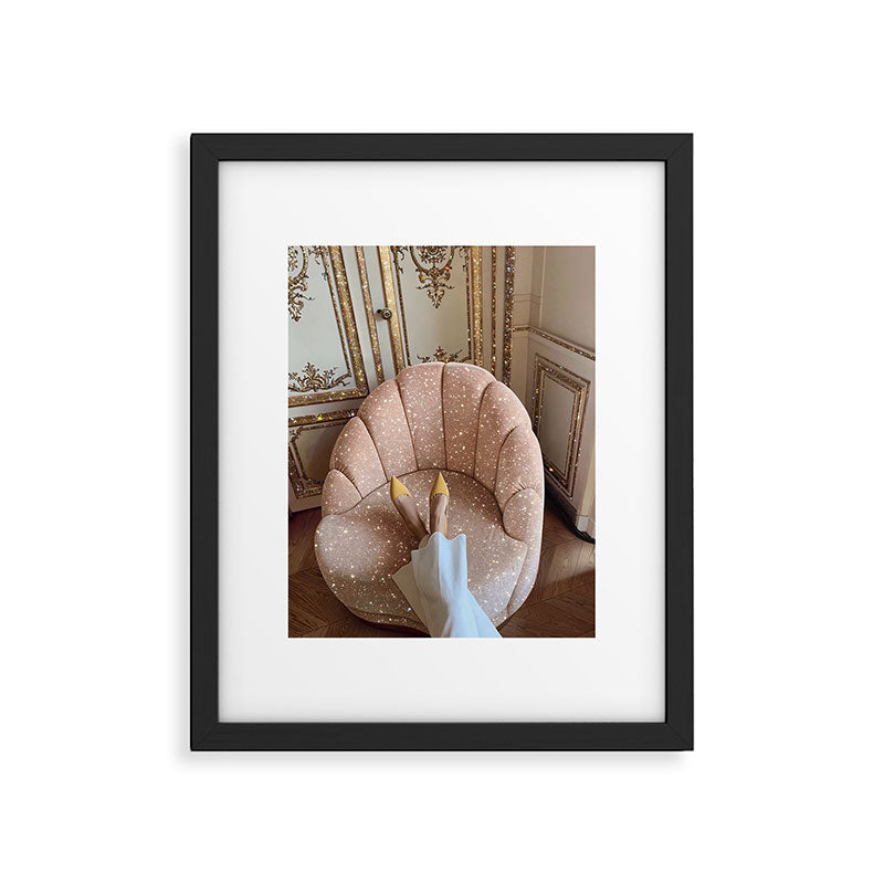 THE WEEKEND | glitter collage artwork by Yana Potter aesthetic | charm| shoes | shiny Framed Art Print Gallery Image 5