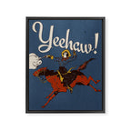 Yeehaw! Blue Framed Canvas Print Gallery Image 6