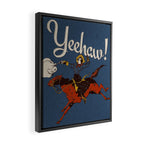 Yeehaw! Blue Framed Canvas Print Gallery Image 2