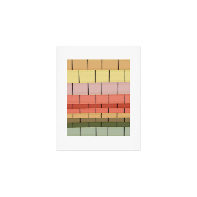 Colorful Tiles In Lines Art Print Gallery Image 1