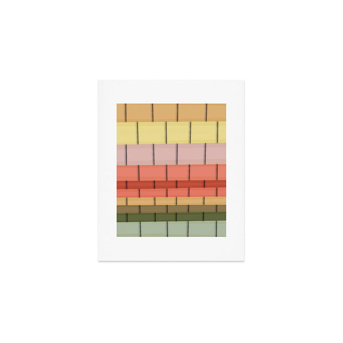 Colorful Tiles In Lines Art Print Gallery Image 1