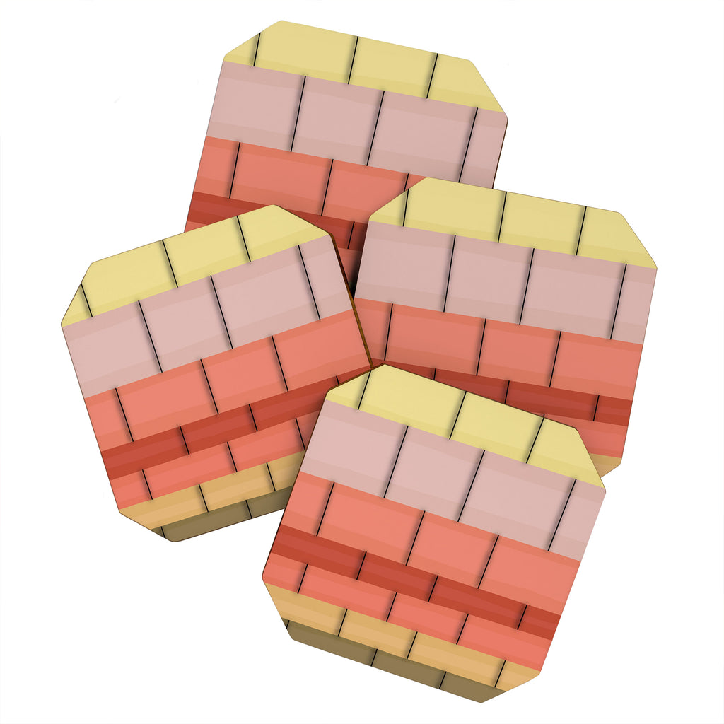 Colorful Tiles In Lines Coaster Gallery Image 1