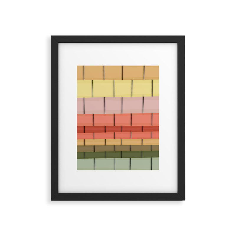 Colorful Tiles In Lines Framed Art Print Gallery Image 1