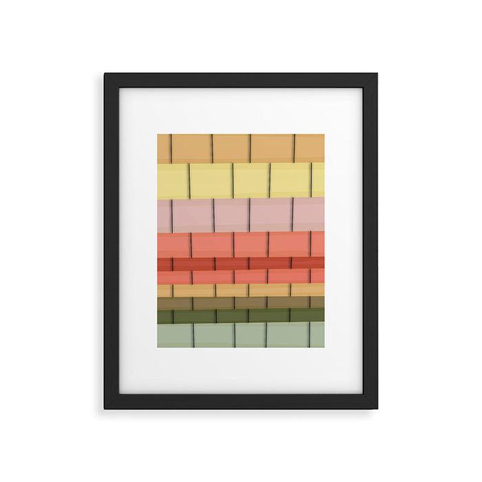 Colorful Tiles In Lines Framed Art Print Gallery Image 1
