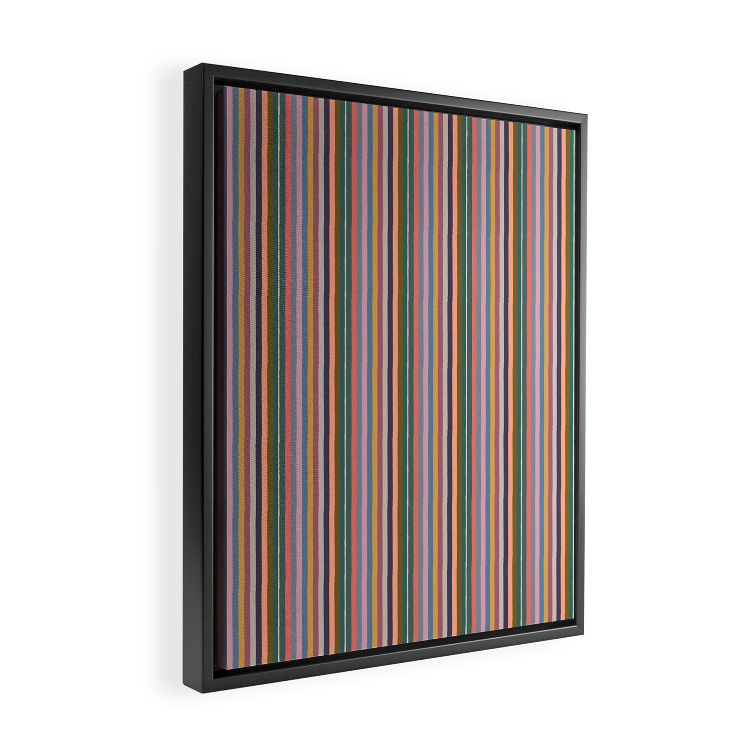 Muted Color Stripes of Joy Framed Canvas Print Gallery Image 2