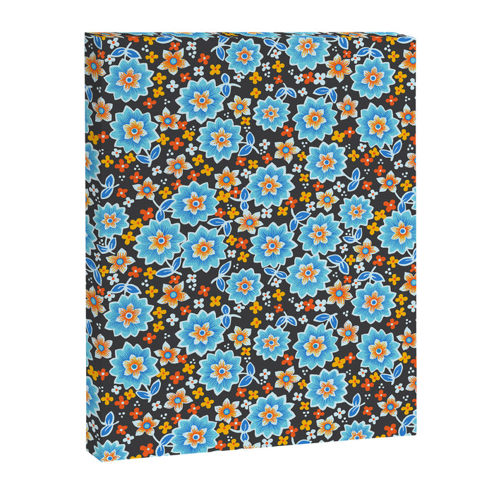 Blue Floral Retro Canvas Print Gallery Image 1