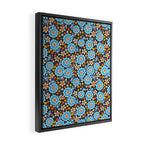 Blue Floral Retro Framed Canvas Print Gallery Image 2