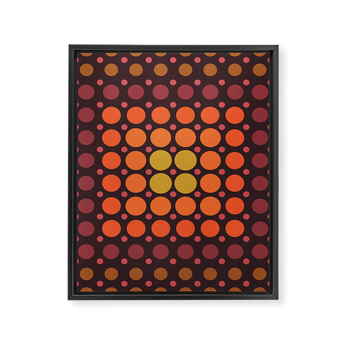 Dotted Retro Gradient - Hazel Framed Canvas Print Gallery Image 1