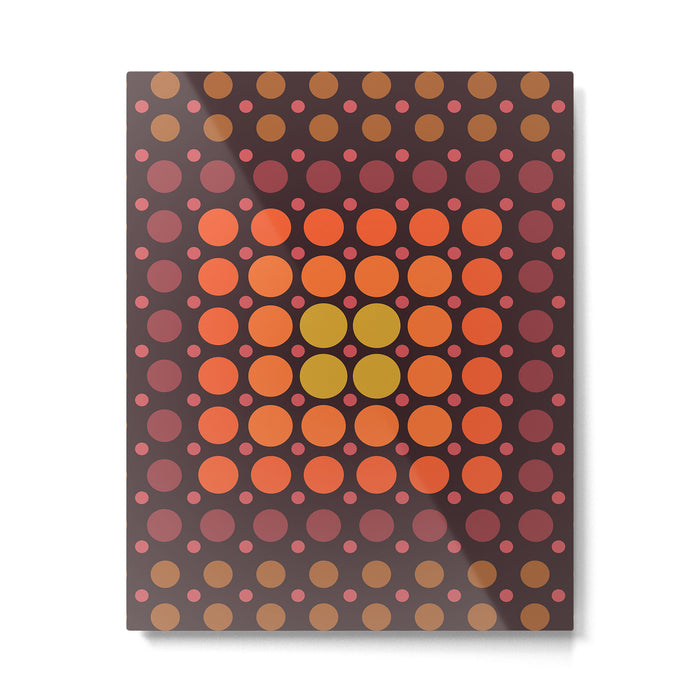 Dotted Retro Gradient - Hazel Metal Print Gallery Image 1