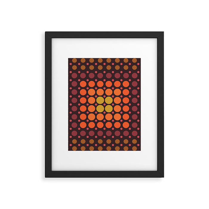 Dotted Retro Gradient - Hazel Framed Art Print Gallery Image 1