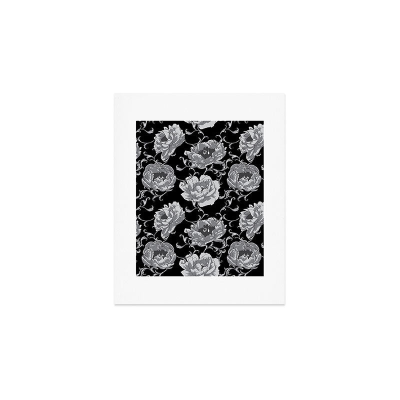 Goth Romantic Vintage Peonies Art Print Gallery Image 1
