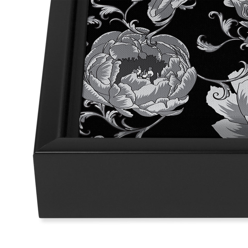 Goth Romantic Vintage Peonies Framed Canvas Print Gallery Image 3