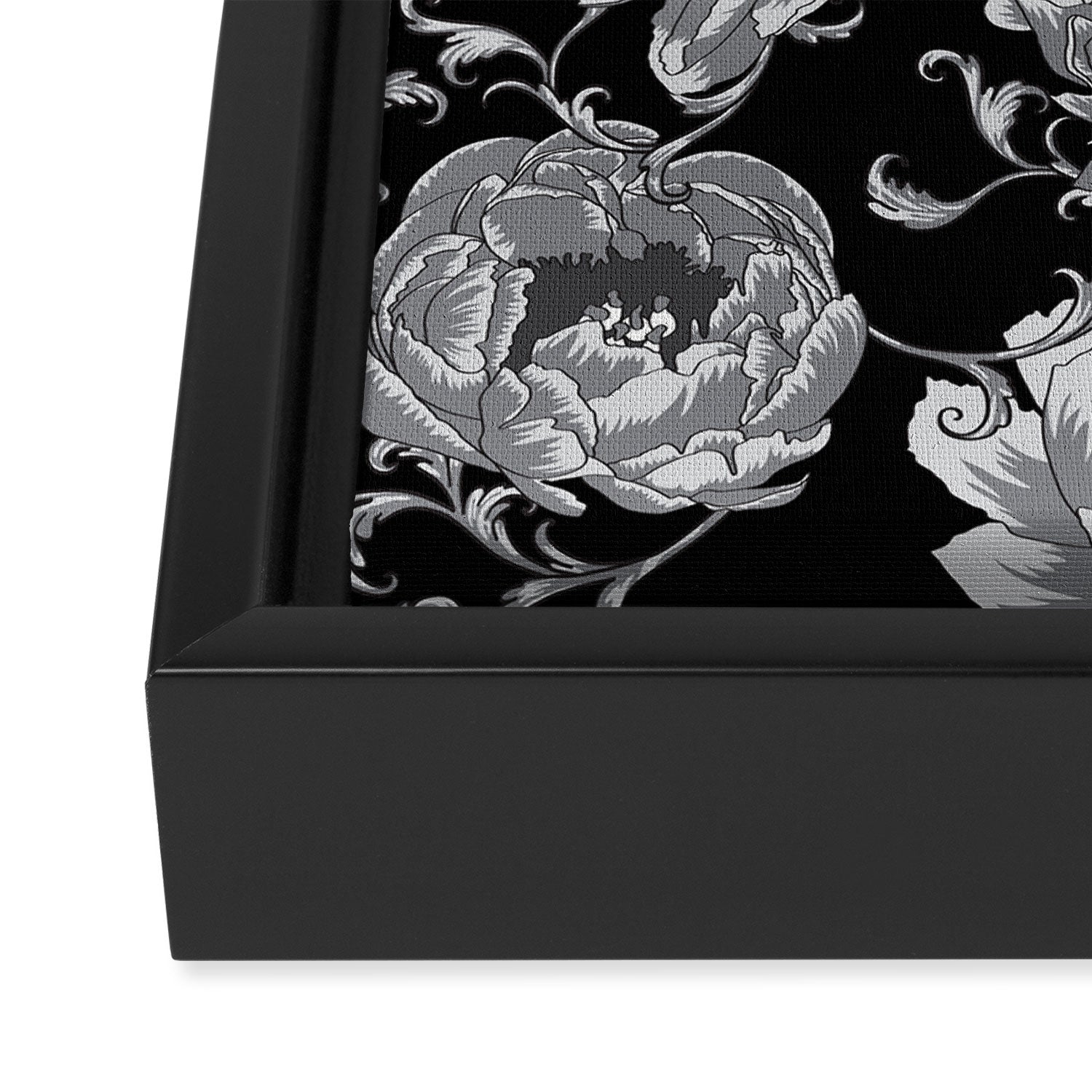 Goth Romantic Vintage Peonies Framed Canvas Print Gallery Image 3