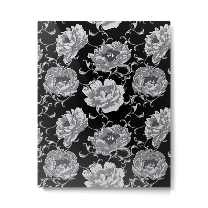 Goth Romantic Vintage Peonies Metal Print Gallery Image 1