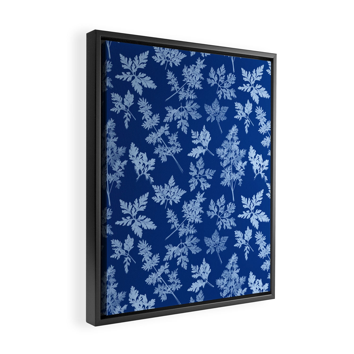 Herbal Blue Cynotype 01 Framed Canvas Print Gallery Image 2