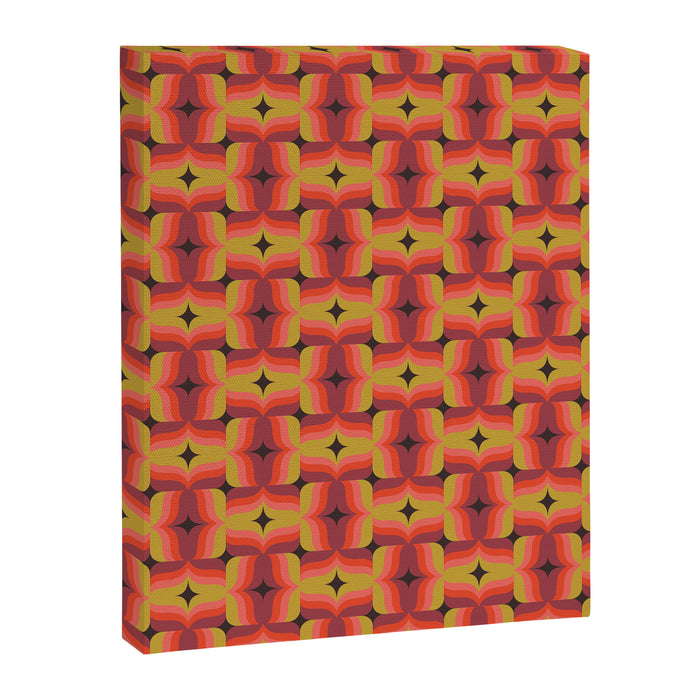 Retro Crimson Ceramic Canvas Print Gallery Image 1