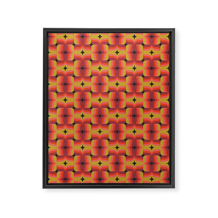 Retro Crimson Ceramic Framed Canvas Print Gallery Image 1