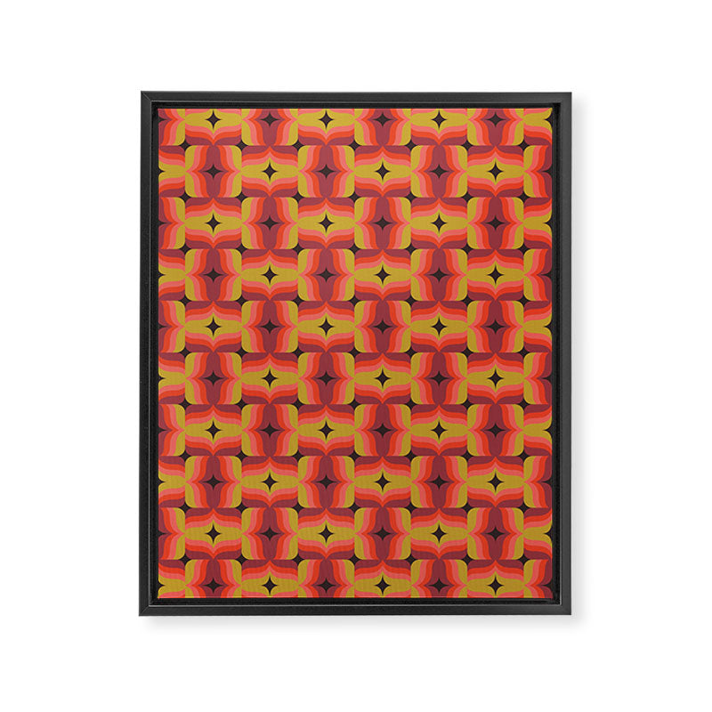 Retro Crimson Ceramic Framed Canvas Print Gallery Image 8