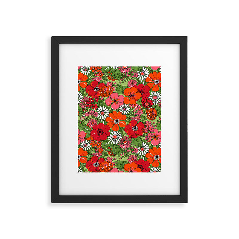 Retro Floral Pillowcase Framed Art Print Gallery Image 6