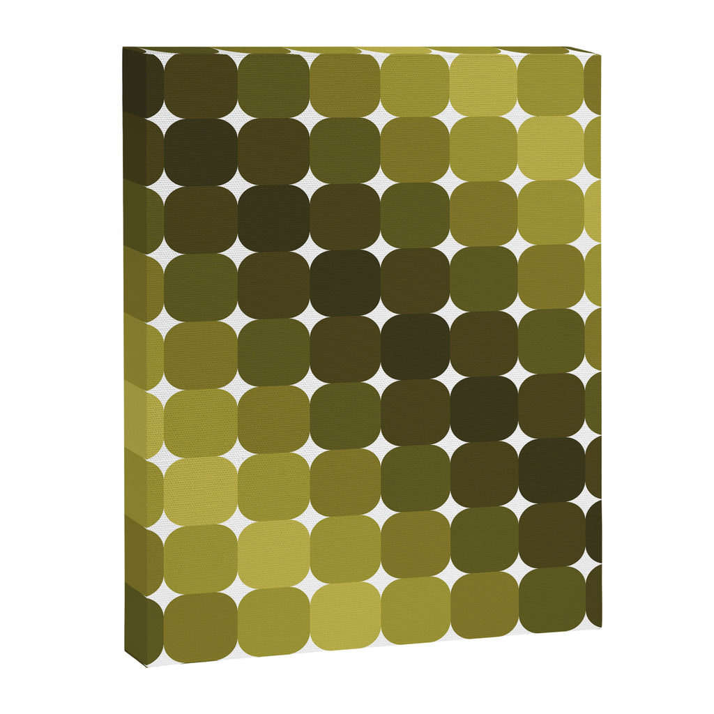 Retro Rounded Rectangle Gradient - Green Canvas Print Gallery Image 8