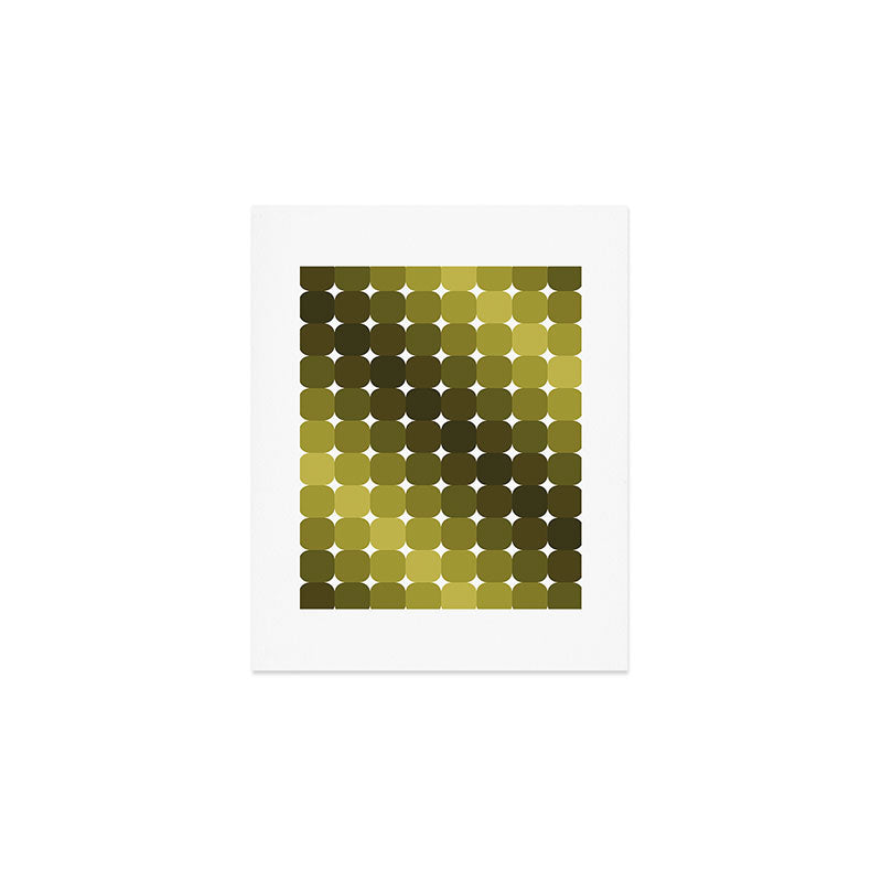 Retro Rounded Rectangle Gradient - Green Art Print Gallery Image 1