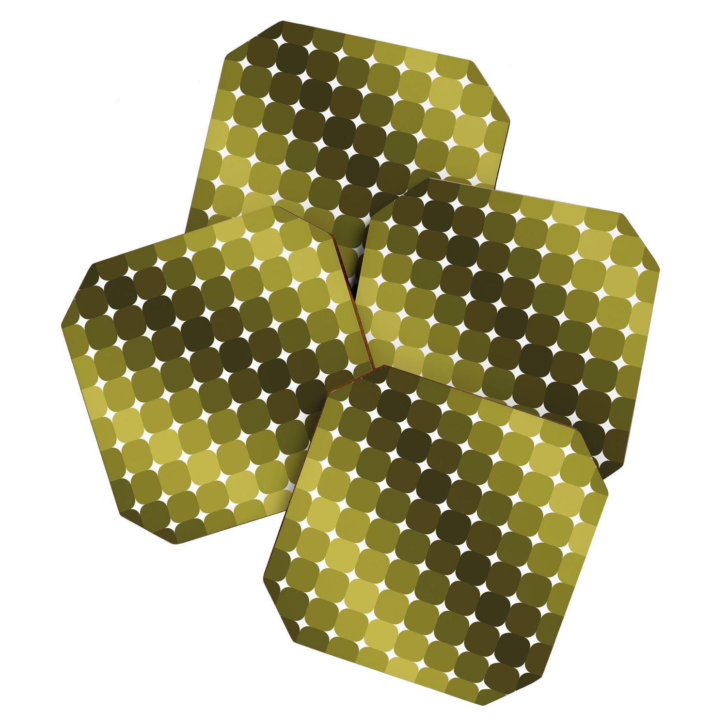 Retro Rounded Rectangle Gradient - Green Coaster Gallery Image 1