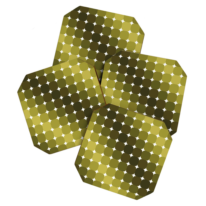 Retro Rounded Rectangle Gradient - Green Coaster Gallery Image 1
