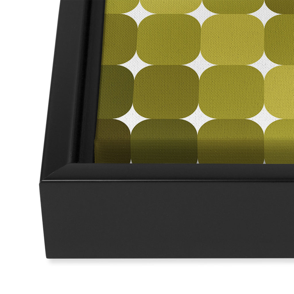Retro Rounded Rectangle Gradient - Green Framed Canvas Print Gallery Image 3
