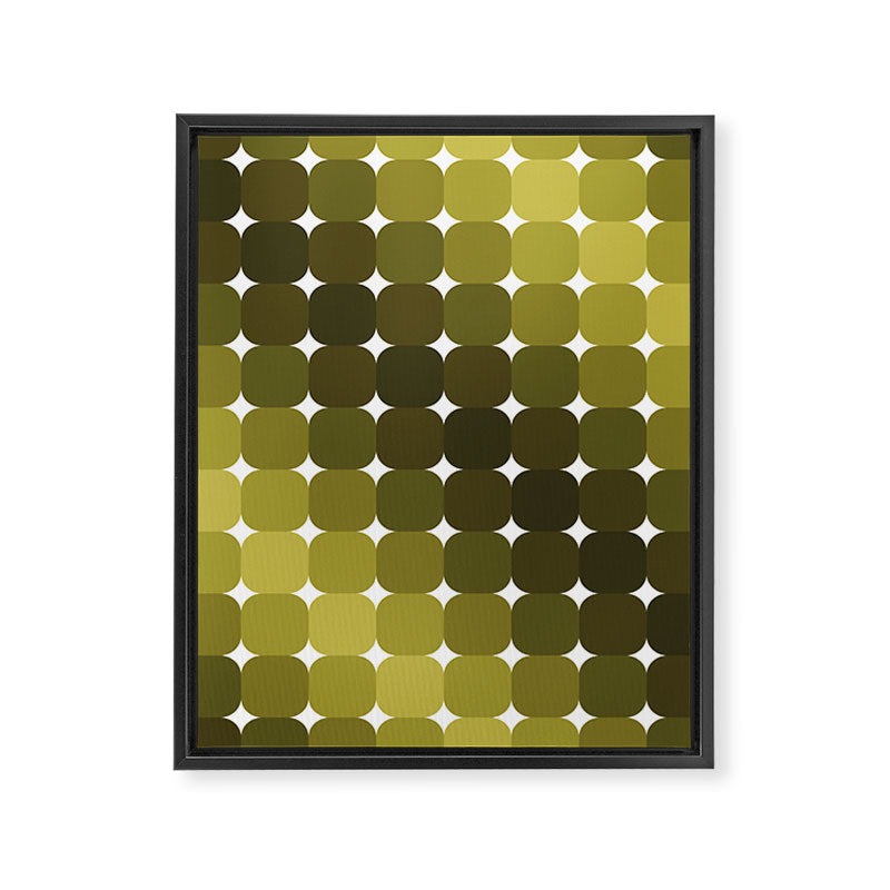 Retro Rounded Rectangle Gradient - Green Framed Canvas Print Gallery Image 8