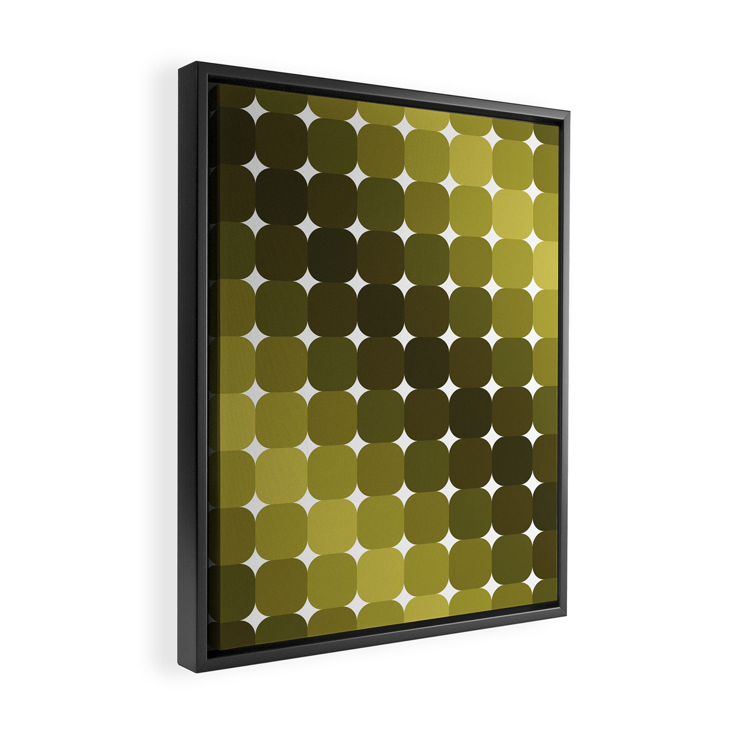 Retro Rounded Rectangle Gradient - Green Framed Canvas Print Gallery Image 2