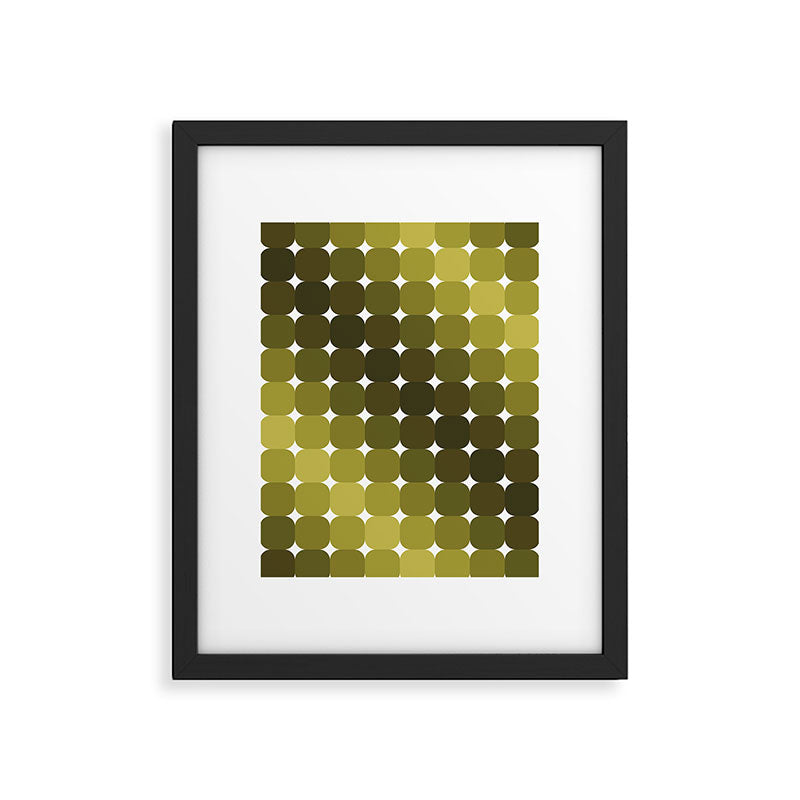 Retro Rounded Rectangle Gradient - Green Framed Art Print Gallery Image 6
