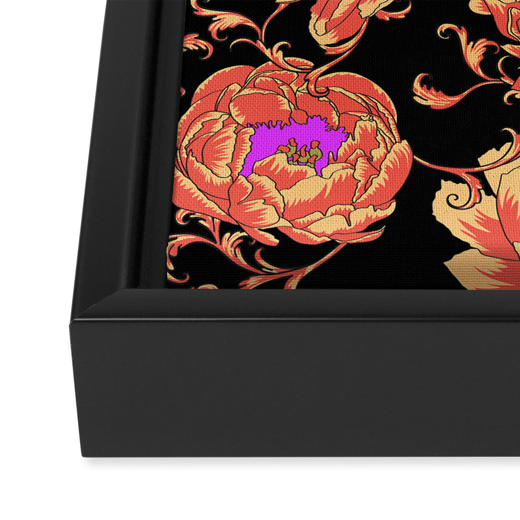 Romantic Vintage Peonies Framed Canvas Print Gallery Image 3