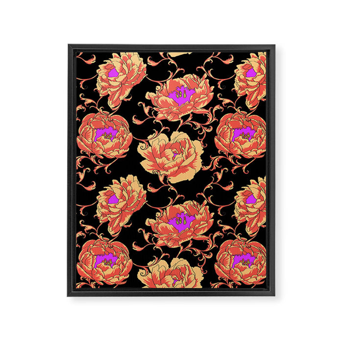 Romantic Vintage Peonies Framed Canvas Print Gallery Image 1