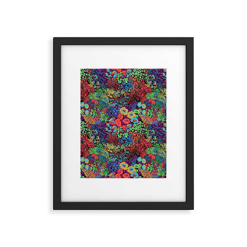 Vintage Floral Neon Framed Art Print Gallery Image 6