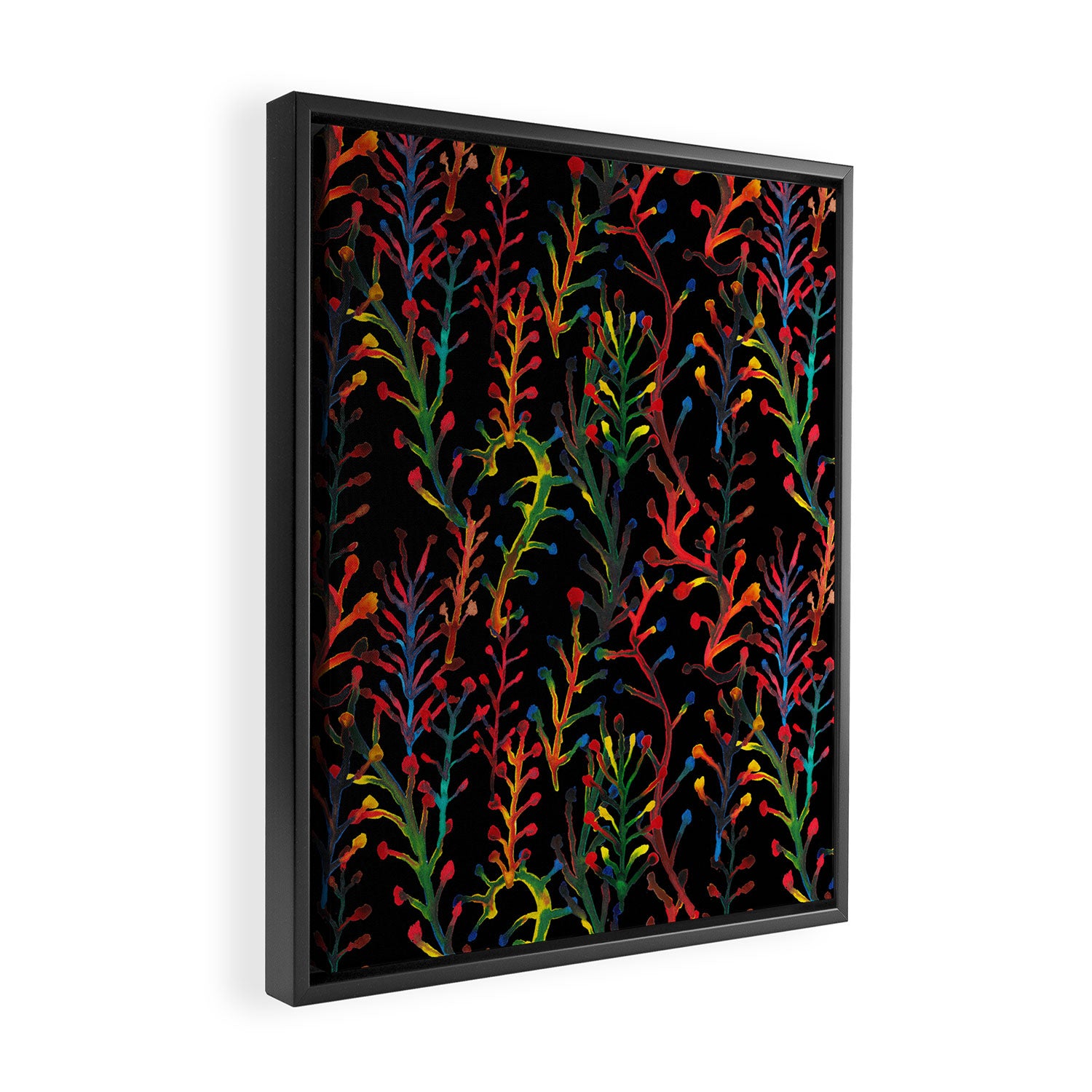 Watercolor Rainbow plants Framed Canvas Print Gallery Image 2