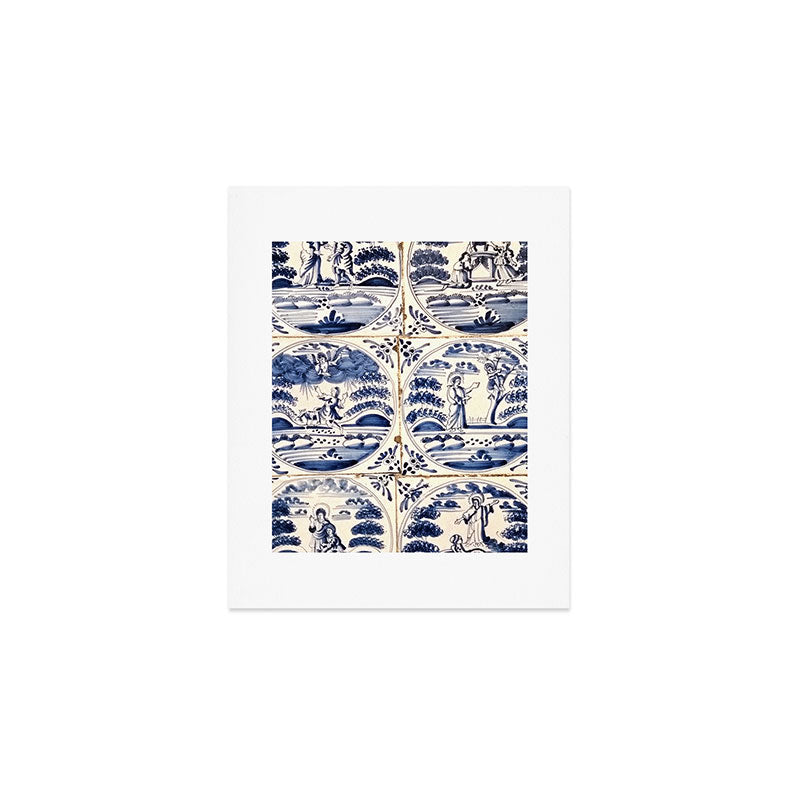 Dutch Delft Blue Tiles Art Print Gallery Image 1