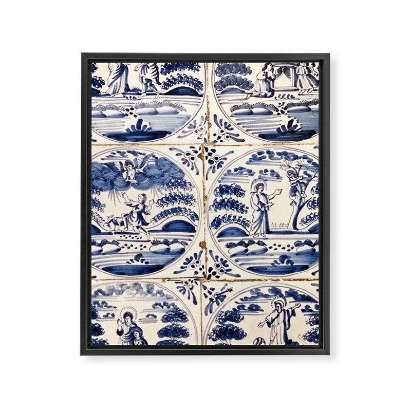 Dutch Delft Blue Tiles Framed Canvas Print Gallery Image 8